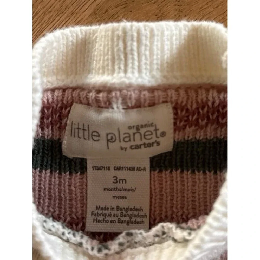 CARTERS little planet organic Baby Girls Floral Knit Sweater Long Sleeve
